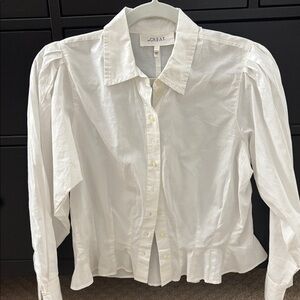 THE GREAT. White Button-Up Shirt